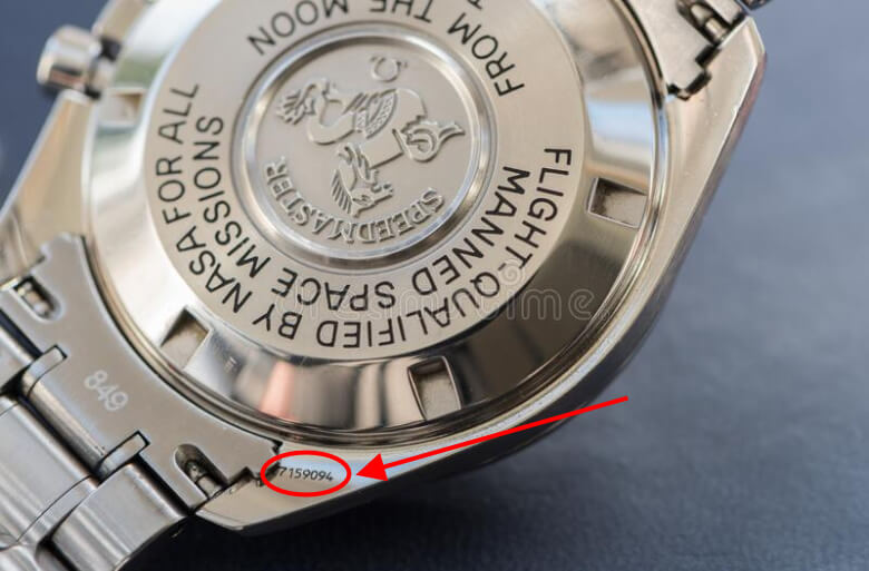 luxury watch serial number on the back